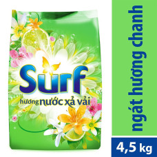 Bột giặt Surf hương nước xả vải ngát hương chanh túi 4,5 kg